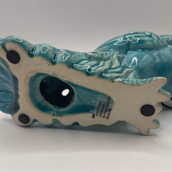 Blue Peacock Figurine Potpourri Sachet Holder Glaze Ceramic 7" - Picture 7 of 12